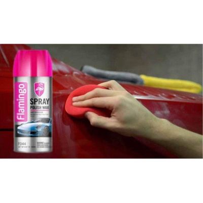 🇬🇧ของแท้แว๊กเคลือบสีรถแบบสเปร่ย์ Spray Polish Wax ฟลามิงโก้ รถสวยแจ่ม  เงาวิ้งสะท้อนไฟFlamingo ปกป้องรถจากฝนกรด กันแสงUV