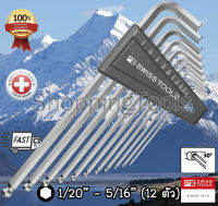 PB Swiss Tools ประแจหัวบอล นิ้ว 12 ตัวชุด ขนาด 1/20"-5/16" รุ่น 212ZLH-12 ประแจหกเหลี่ยมหัวบอล ชุดใหญ่สุดคุ้ม