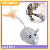 KUANGQIAN อุปกรณ์สัตว์เลี้ยง,Boneka Mainan ไฟฟ้าชาร์จ USB เมาส์เล่นด้วยตนเองของเล่นแมวลูกแมวตรวจจับตุ๊กตาหนูของเล่น