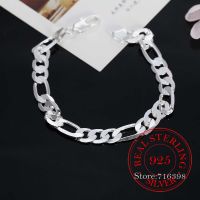 【cw】8MM Figaro Men Chains celets Bangles 100 Real 925 Sterling Silver celet for Women Men Homme Classic Pulsera De Mujer !