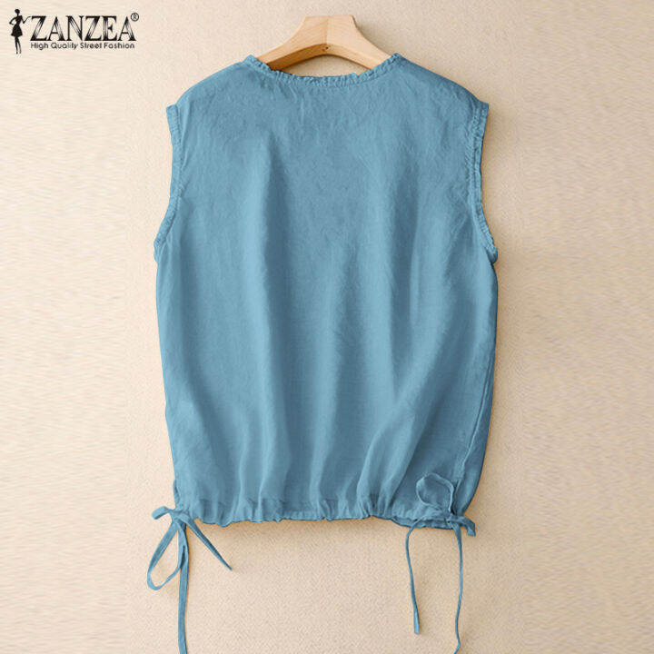 สินค้ามาใหม่-จัดส่งฟรี-fancystyle-zanzea-เสื้อกล้ามลำลองสำหรับสตรี-ฝ้ายลินินแบบผ่าคอแข็ง-camisoles-2