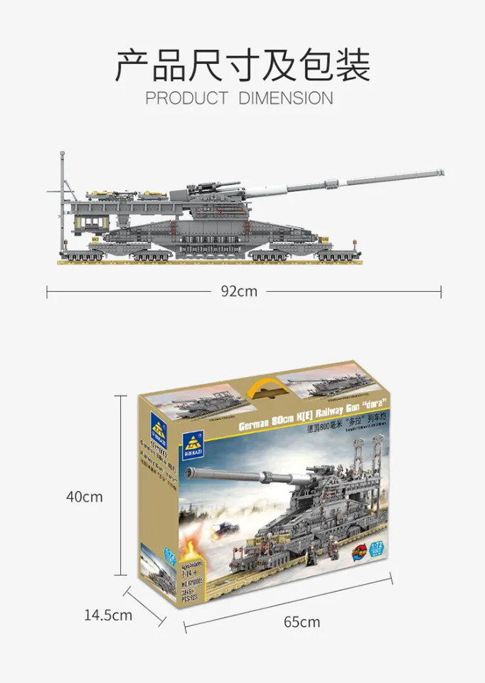 It's not LEGO:KAZI German 80cm k(e) Railway Gun DORA Review 