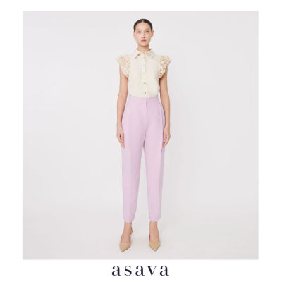 [asava ss23] Alana High-waisted Carrot Pants กางเกงผู้หญิง เอวสูง แต่งจีบหน้า กระเป๋าเฉียง