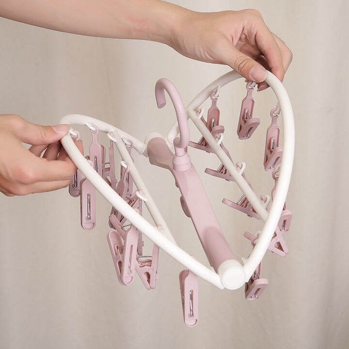 💖READY STOCK💖Clothes Hanger Multiclip Folding Sock Rack Clothes Hook