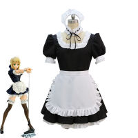 เกม Fate Stay Night Saber คอสเพลย์เครื่องแต่งกายสาวเซ็กซี่ชุดแม่บ้านน่ารัก Servant ชุด Halloween Carnival Uniforms Custom Made