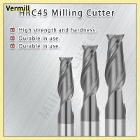 VERMILL เหล็กทังสเตน ความยาว50/75/100mm โลหะผสมคาร์ไบด์ 2ขลุ่ยมิลล์ เครื่องตัดกัด การตัดเอ็นมิลล์ เครื่องมือเครื่องจักร