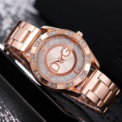 （A Decent035）WomenRhinestone Stainless SteelWatch Ladies FashionWatch FemaleWristwatch Relogio Feminino Clock