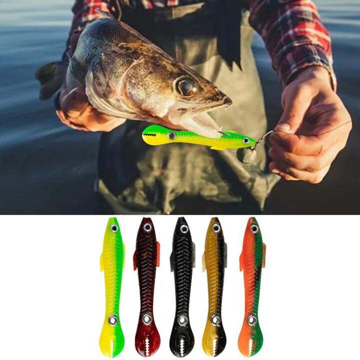 Realistic Fishing Lure 5pcs Bass Swimbaits Soft Fishing Bait Big Tail With  Jig Head Soft Shrimp Lures For Fishing Lovers Outdoor imaginative