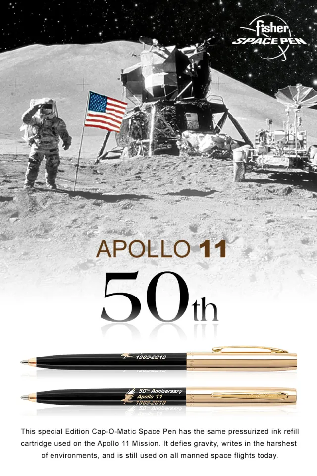 2 Pen Pack - Fisher S.E. Cap-O-Matic 50th Anniversary Apollo 11