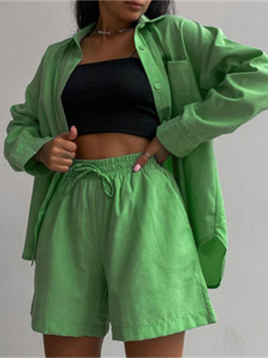 casual-loungewear-suits-with-shorts-2022-summer-womens-tracksuit-long-sleeve-oversized-shirt-tops-and-mini-shorts-two-piece-set