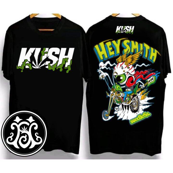 kush-2023-ออกแบบใหม่-unisex-เสื้อยืดที่มีสีสันผ้าฝ้าย-100-crew-neck-t-shirt-แขนสั้นพิมพ์ลายการ์ตูนการ์ตูน-เสื้อยืดลำลองผู้ชาย