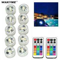 【❂Hot On Sale❂】 huoyanping Wakyme ชุดชั้นในบางเบา Led ควบคุม Rgb ระยะไกลกันน้ำ10ชิ้น,ไฟสำหรับตู้ปลาบ่อสระว่ายน้ำตู้ปลา