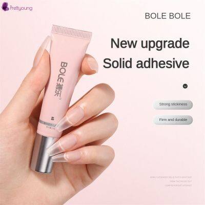 Prettyoung BOLE แผ่นติดเล็บแบบ Solid-State กาวติดเล็บเจลส่วนต่อเล็บแบบพิเศษเจาะสีน้ำมันทาเล็บกาวแบบแผ่นปะแบบแข็ง10G/20G