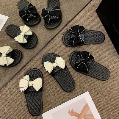 【July】 Slippers womens summer home bath non-slip cute indoor wet water fashion bow sandals and slippers