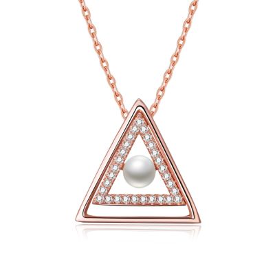 YINGRUIARNO Women Necklace S925 Pure silver  pearl plated rose gold Necklace