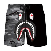 กางเกงขาสั้นผู้ชายสำหรับกางเกงฤดูร้อน Bape Shark วิ่ง Trendyol เสื้อผ้าเสื้อผ้า Oversize Cal บาสเกตบอลกีฬาชายกระโปรง Fashion