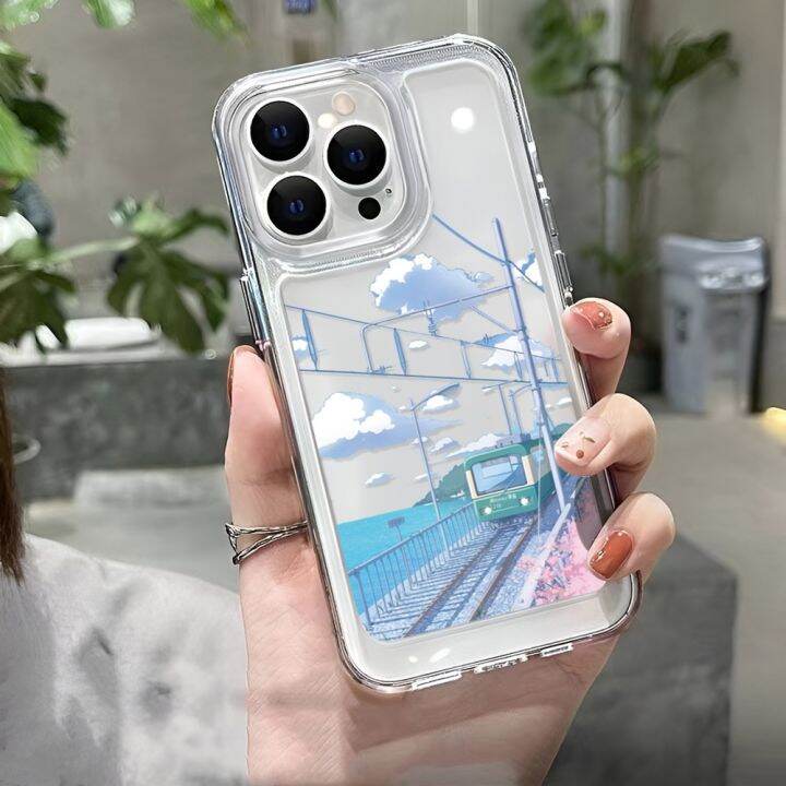 เคสโทรศัพท์มือถือ-แบบใส-ลายอวกาศ-หลากสี-สําหรับ-14promax-14plus-13-12-7plus-x-xr