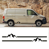 สำหรับ CAMPER VAN MOUNTAIN STRIPE กราฟิก DECALS ZQ005รถสติกเกอร์ตกแต่ง2ชิ้นสำหรับ VOLKSWAGEN VW TRANSPORTER T4 T5 T6