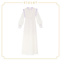 Kloset Maxi Dress With Ruffle (AW20-D012)เสื้อผ้าผู้หญิง เสื้อผ้าแฟชั่น เดรสแฟชั่น เดรสยาว