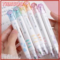 TIINSOO 6Pcs พลาสติกสำหรับตกแต่ง ปากกาทำเครื่องหมายปลายสิ่ว อุ้งเท้าของแมว ปากกาเน้นข้อความที่สวยงาม ถือได้ง่าย ออฟฟิศสำหรับทำงาน