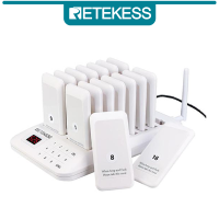 Retekess TD157ร้านอาหาร Pager,เพจเจอร์สำหรับร้านอาหาร,โหมดเงียบ,1-99S ปรับได้,ปุ่มกดสัมผัส,16 Beepers สำหรับรถบรรทุกอาหาร,บาร์โบสถ์ร้านอาหารขนมขบเคี้ยว