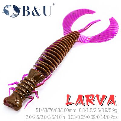 【hot】☍ B U Soft Lures 51/63/76/88/100 mm Artificial Fishing Worm Silicone Bass trout Swimbait Jigging Plastic Baits