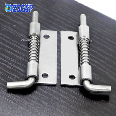 Dzsgsp 1Pc Stainless Steel Spring Barrel Bolt Latch Hinge Industrial Cabinet Welding Distribution Cabinet Spring Bolt Hinges Door Hardware Locks Metal