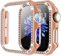 กรอบ Bling สำหรับนาฬิกา Apple เรือน45มม. 41มม. 44มม. 40มม. 42มม. 38มม. อุปกรณ์ป้องกันกันชนเพชร IWatch Series 3 4 5 6 SE 7