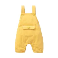 Jumpsuit Anak Laki-Laki เด็กทารกผู้หญิง,แขนกุดสีทึบ Suspender กางเกงเด็กวัยหัดเดิน Overalls กับกระเป๋า