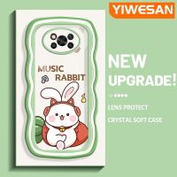 YIWESAN เคสสำหรับ Xiaomi POCO X3 Poco X3 NFC Poco X3 Pro Poco X3 GT Poco X4 NFC เคสโทรศัพท์กันกระแทกฤดูใบไม้ร่วง ที่คลุมช้อนรูปแบบแครอทรูปกระต่ายน่ารักสำหรับเคสโทรศัพท์