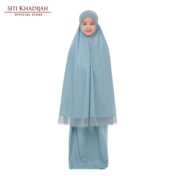 Siti Khadijah Telekung Modish Ambar Kids in Pewter Blue | Lazada