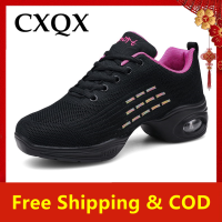 CXQX Professional Square Jazz เต้นรำรองเท้าตาข่ายระบายอากาศรองเท้าผู้หญิงรองเท้าเต้นรำผู้หญิง Soft Sole รองเท้าผ้าใบ