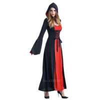 Halloween Costumes for Women Scary Witch Disfraz Vampire Queen Adult Horror Disguise Stage Performance Long Sleeve Dress