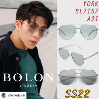 SS22 BOLON แว่นกันแดด รุ่น YORK BL7157 A91 เลนส์ Transparant Light Grey [Alloy]