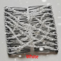 0duw 1PC Double Comb Elastic Magic Beaded Tretchy Hair Combs for Women Hair Stretch Clips Elastic String Design Vintage