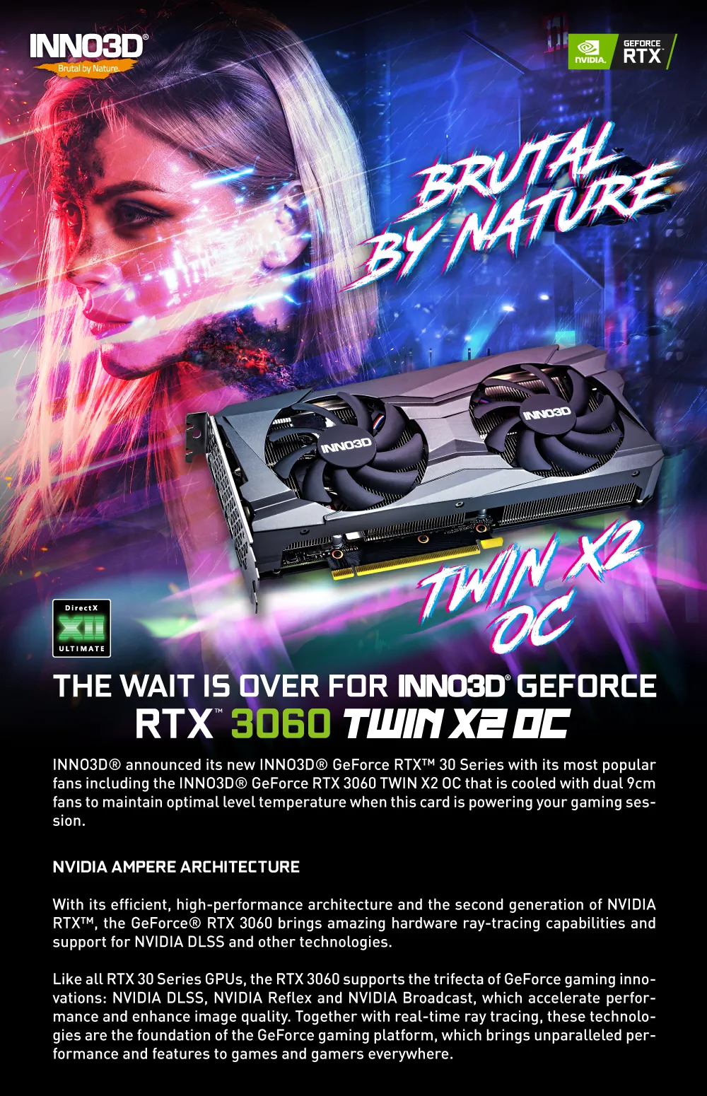 メール便送料無料05 GEFORCE RTX 3060 TWIN X2 OC 12GB GPU グラボ