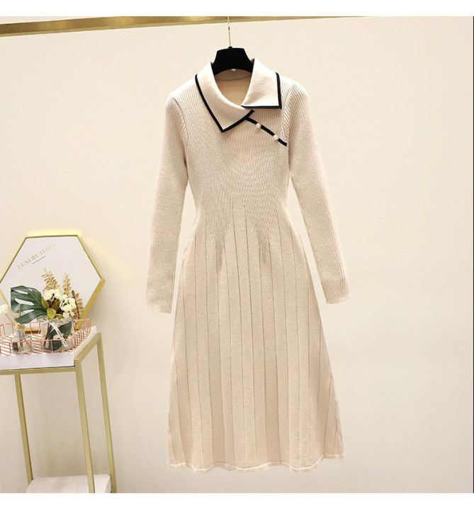 Váy Set Váy Đầm Len Công Sở Xếp Ly Dịu Dàng Quyến Rũ LZD11118  Hàng Quảng  Châu Cao Cấp