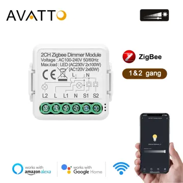 Zigbee Switch Mini Tuya WiFi Smart Switch Interruptor Zigbee 3.0 Compatible  with Alexa Google Home 2 Way Control Voice Control (Color : Tuya Smart