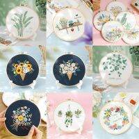 【CC】✱  Pattern Embroidery Set for Flowers Printed Sewing Painting