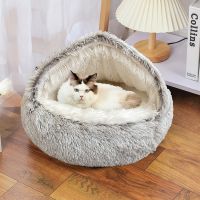 [COD] Cross-border half-pack plush pet kennel winter warm deep sleep cat and medium-sized dog bed direct sales