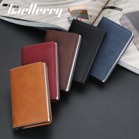 Credit Card Holder Men Or  Women Metal RFID Vintage Aluminium Box Crazy Horse PU Leather Fashion Card Wallet Card Holders