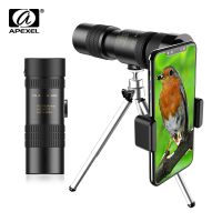 APEXEL 10-300x40 Zoom Monocular Telescope with Phone Holder Long Range Powerful Foldable Telephoto Take Photos Hunting Camping