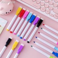 6 Pcs/Set Water-Colour Brush Whiteboard Marker Pens Board Dry-Erase Pen With Eraser Magnetic Markers Writing Water Color Pen