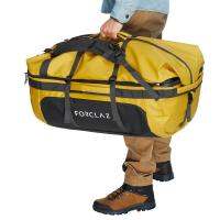 กระเป๋าหิ้วสำหรับเทรคกิ้ง VOYAGE EXTEND 80 TO 120 LITRE TREKKING CARRY BAG YELLOW   FORCLAZ