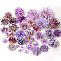 Purple Artificial Flowers Heads Silk Fake Flowers For Home Decor Party Wedding Decoration DIY Valentines Day Gifts Accessories