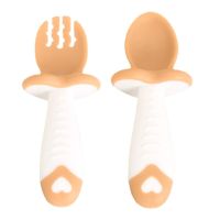 2pcs/set First Self Feeding Utensils Baby Soft Fork Spoon Infant Mini Tableware Bowl Fork Spoon Sets