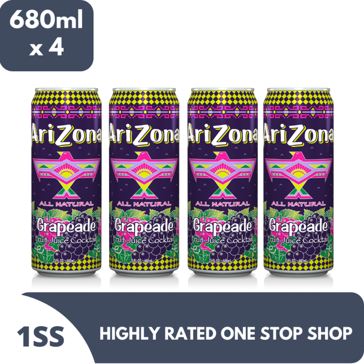 Arizona Grapeade Fruit Juice Cocktail 680ml x 4 Lazada PH