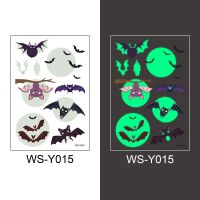 Luminous Tattoo Sticker Children Arm Face Glowing Halloween Bat Tattoo Children Body Art Tattoos Waterproof Makeup Stickers Stickers