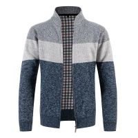 [COD] Foreign Trade Mens Collar Matching Thick Knitwear Size Cardigan Jacket