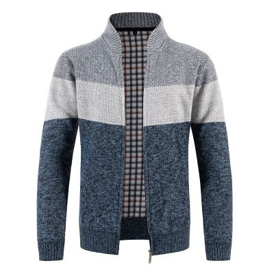 [COD] Foreign Trade Mens Collar Matching Thick Knitwear Size Cardigan Jacket